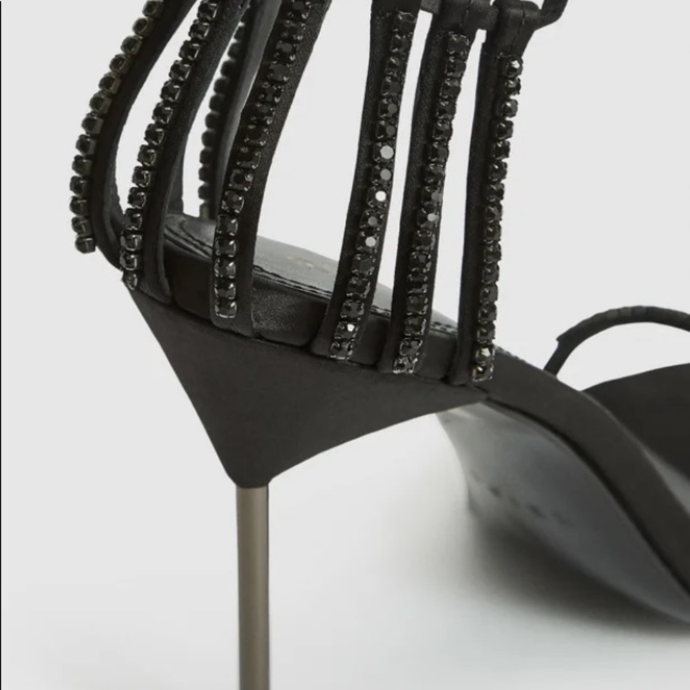 Reiss Black Satin Heels - Picture 4 of 6